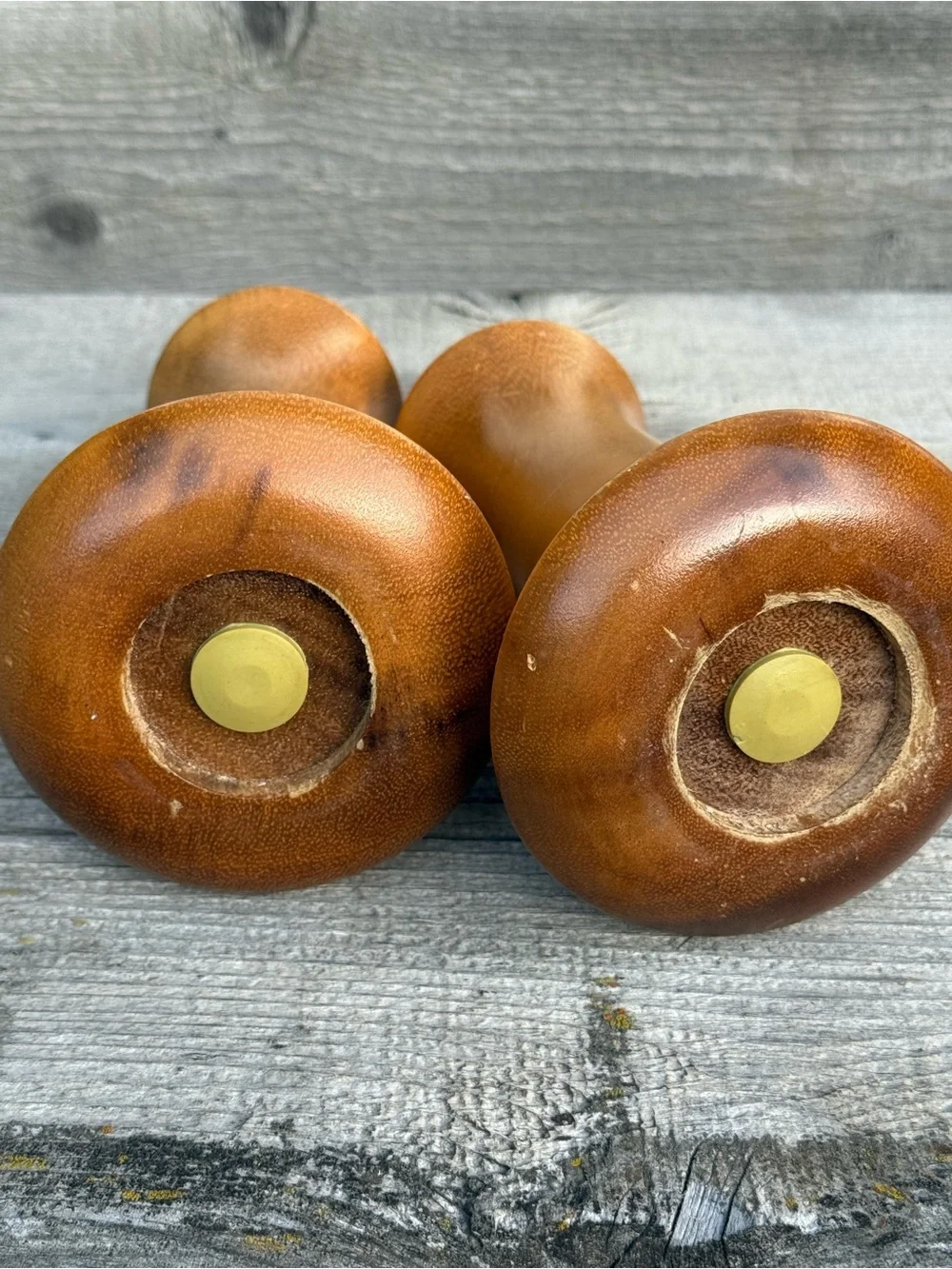 Vintage Classic MCM Hourglass Wooden Salt and Pepper Shakers Retro Dining